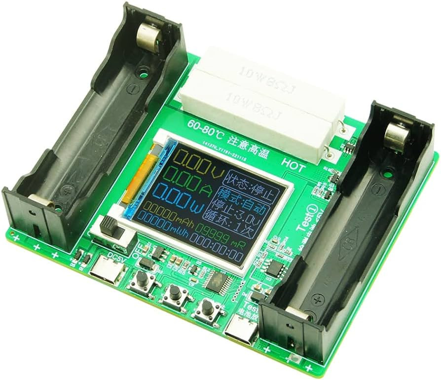 18650 Lithium Battery Capacity Tester Module 1.77 inch TFT Digital Display Voltage Current Power Meter Cumulative Capacity